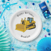 Bulldozer cartoon-illustratie papieren bordje (Feest)