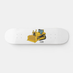 Bulldozer cartoon-illustratie persoonlijk skateboard