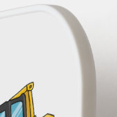 Bulldozer cartoon-illustratie pickleball paddle (Links Detail)