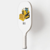 Bulldozer cartoon-illustratie pickleball paddle (Links)
