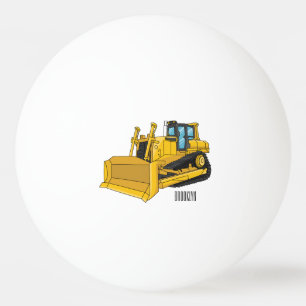Bulldozer cartoon-illustratie pingpongbal