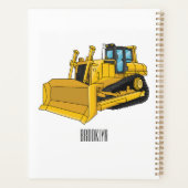 Bulldozer cartoon-illustratie planner (Achterkant)