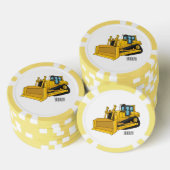 Bulldozer cartoon-illustratie poker chips (Opstapeling)