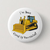 Bulldozer cartoon-illustratie ronde button 5,7 cm (Voorkant)