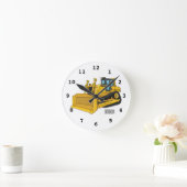 Bulldozer cartoon-illustratie ronde klok (Huis)