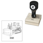 Bulldozer cartoon-illustratie rubberstempel (Gestempeld)