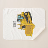 Bulldozer cartoon-illustratie sherpa deken (Voorkant (horizontaal))