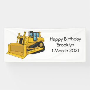 Bulldozer cartoon-illustratie spandoek