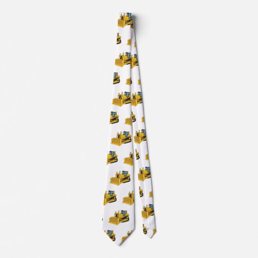 Bulldozer cartoon-illustratie stropdas (Voorkant)