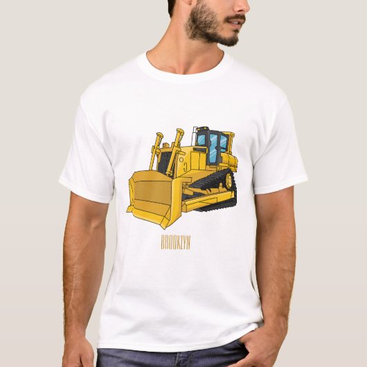 Bulldozer cartoon-illustratie t-shirt (Voorkant)