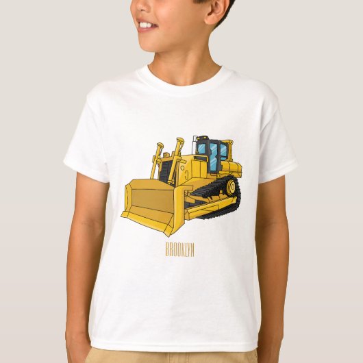 Bulldozer cartoon-illustratie t-shirt (Voorkant)