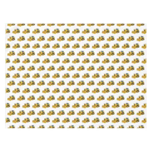 Bulldozer cartoon-illustratie tafelkleed (Voorkant (Horizontaal))