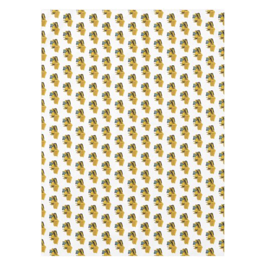 Bulldozer cartoon-illustratie tafelkleed (Voorkant)