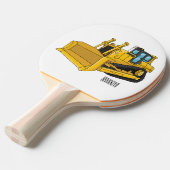 Bulldozer cartoon-illustratie tafeltennisbatje (Voorkant Gekanteld)
