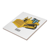 Bulldozer cartoon-illustratie tegeltje (Zijkant)
