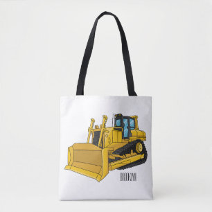 Bulldozer cartoon-illustratie tote bag