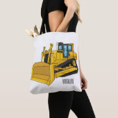 Bulldozer cartoon-illustratie tote bag (Dichtbij)