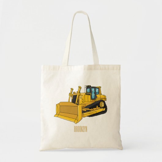 Bulldozer cartoon-illustratie tote bag (Voorkant)