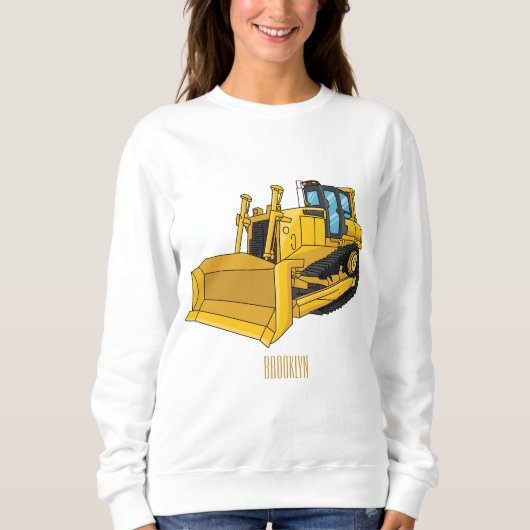 Bulldozer cartoon-illustratie trui (Voorkant)