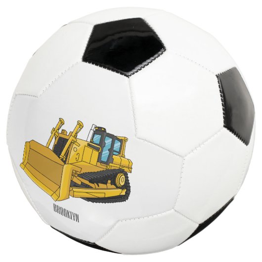 Bulldozer cartoon-illustratie voetbal (Drie kwart)