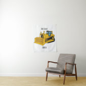Bulldozer cartoon-illustratie wandkleed (In situ)