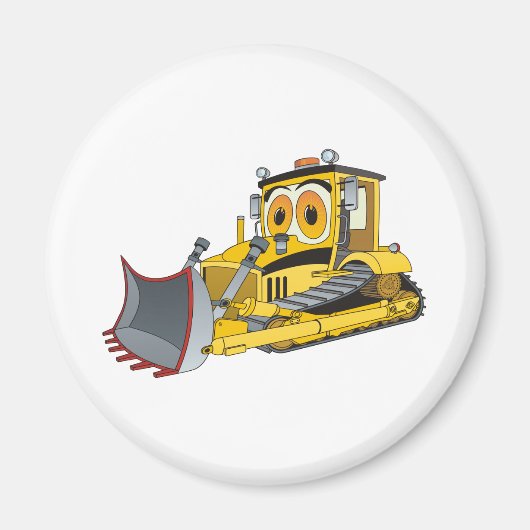 Bulldozer Cartoon Magneet (Voorkant)