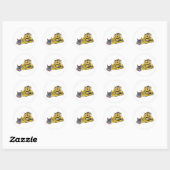 Bulldozer Cartoon Ronde Sticker (Vel)