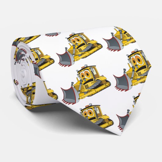 Bulldozer Cartoon Stropdas (Opgerold)