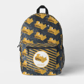 Bulldozer constructie vrachtwagen jongens aangepas bedrukte rugzak (Voorkant)