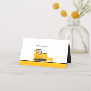 Bulldozer Construction Birthday Place Card Plaatskaartje