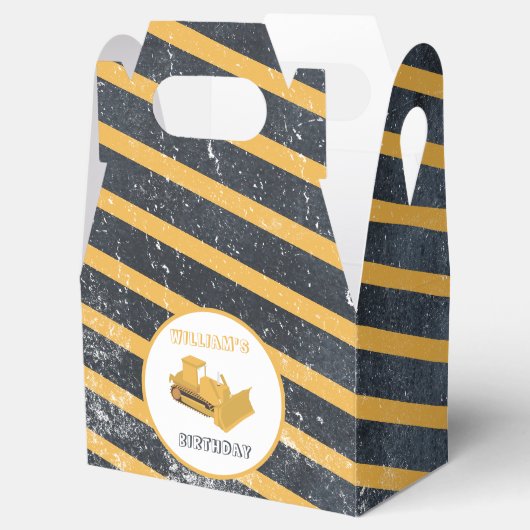 Bulldozer Construction Truck Birthday Boy Bedankdoosjes (Geopend)