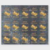 Bulldozer Construction Truck Birthday Boy Cadeaupapier (Vlak)