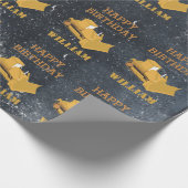 Bulldozer Construction Truck Birthday Boy Cadeaupapier (Hoek)