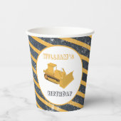 Bulldozer Construction Truck Birthday Boy Papieren Bekers (Voorkant)