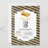 Bulldozer Construction Truck Birthday Invitation Kaart (Voorkant)