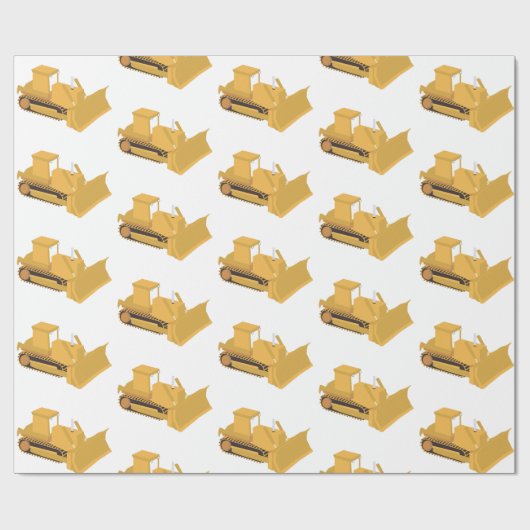 Bulldozer Construction Truck Cadeaupapier (Vlak)