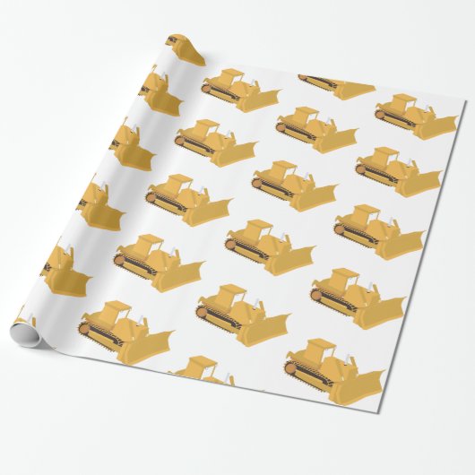 Bulldozer Construction Truck Cadeaupapier (Uitgerold)