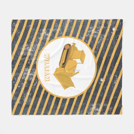 Bulldozer Construction Truck Fleece Deken (Voorkant (Horizontaal))