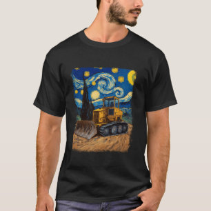 Bulldozer Construction Truck HEO Sterrennacht Pain T-shirt