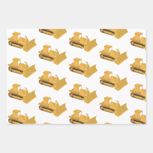 Bulldozer Construction Truck Inpakpapier Vel (Voorkant 3)