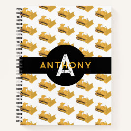 Bulldozer Construction Truck Kinder Monogram Notitieboek
