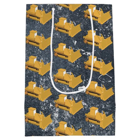 Bulldozer Construction Truck Medium Cadeauzakje (Achterkant)