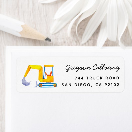 Bulldozer Construction Truck Return Label (Insitu)