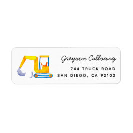 Bulldozer Construction Truck Return Label