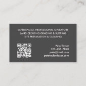 Bulldozer Construction Visitekaartje (Achterkant)