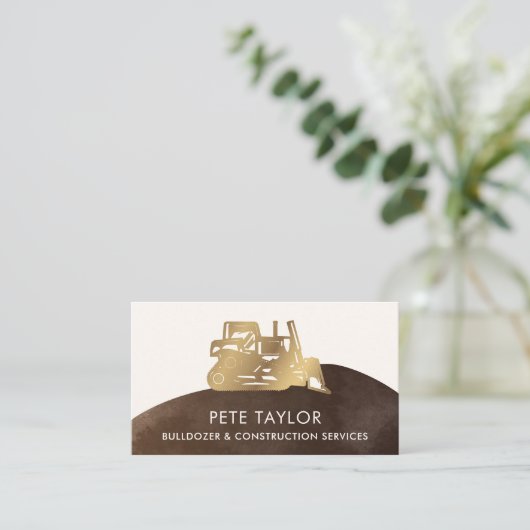 Bulldozer Construction Visitekaartje (Staand voorkant)