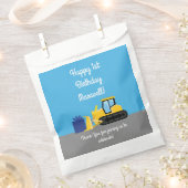 Bulldozer Cute 1st Birthday Party Construction Bedankzakje (Geknipt)