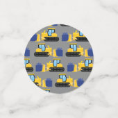 Bulldozer Cute 1st Birthday Party Construction Confetti (Kleine voorkant)