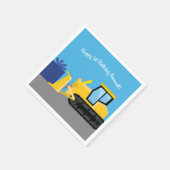Bulldozer Cute 1st Birthday Party Construction Servet (Hoek)