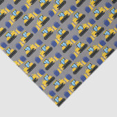 Bulldozer Cute 1st Birthday Party Construction Tissuepapier (Detail)